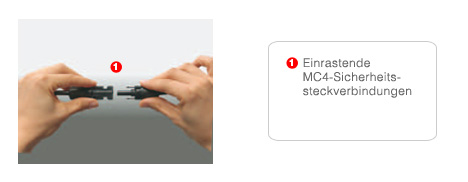 Einrastende MC4-Sicherheitssteckverbindungen